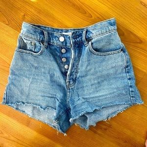 PAC Sun highrise icon shorts. Size 23. Button fly. Cut off. Denim